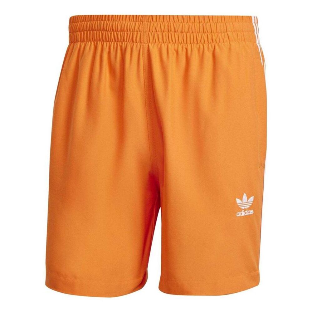 Adidas Mens 3 Stripes Swim Shorts / Orange
